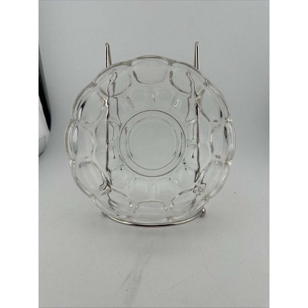 Vintage American Fostoria Crystal Bowl 5.5 Inch Diameter Cubist Clear Glass